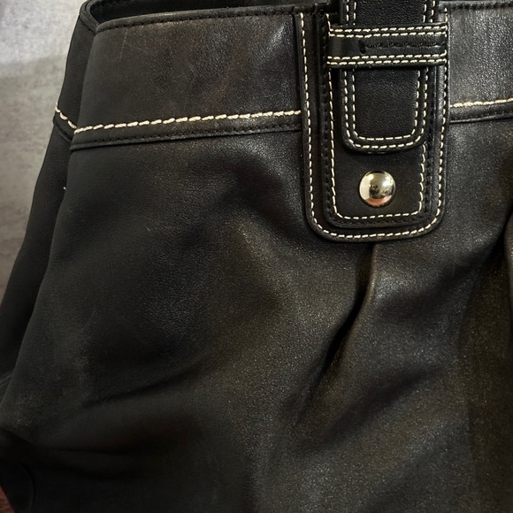 Coach | Black SoHo Pleated Leather Shoulder Purse - Picture 12 of 15